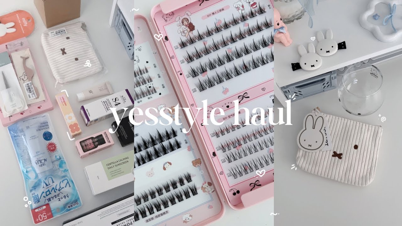 🐰 yesstyle haul + review: obsessed with miffy, makeup, skincare, beauty