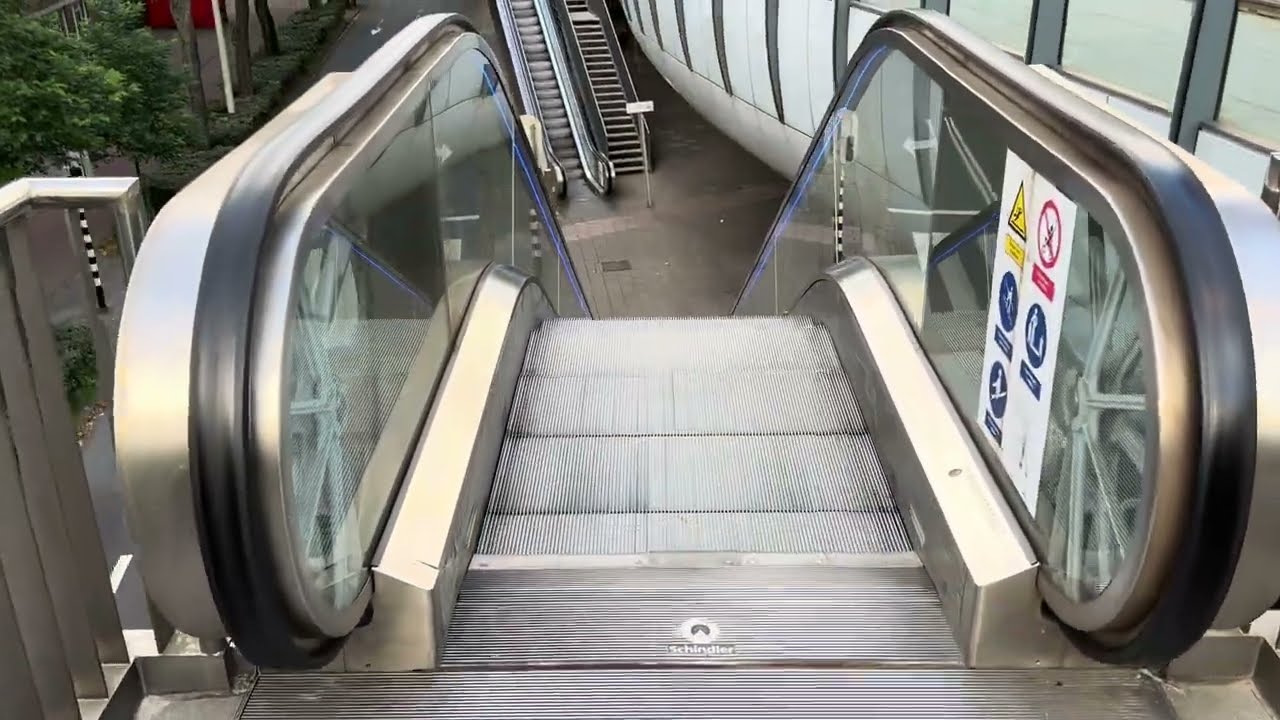 Den Haag, Netherlands. 2x Schindler Escalator ride at Ternoot Metro / Tram station
