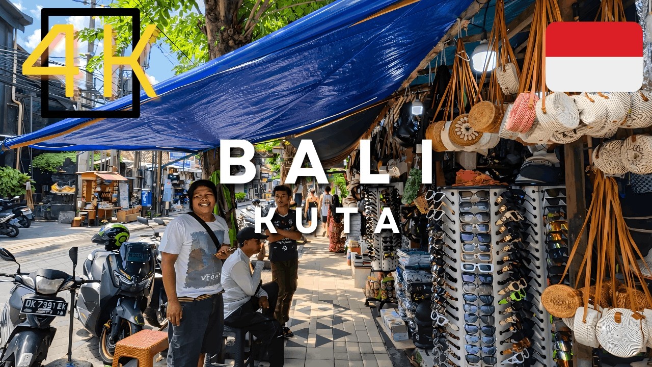 Bali Legian Street Walking Tour (4K) | Kuta's Main Strip | 🇮🇩