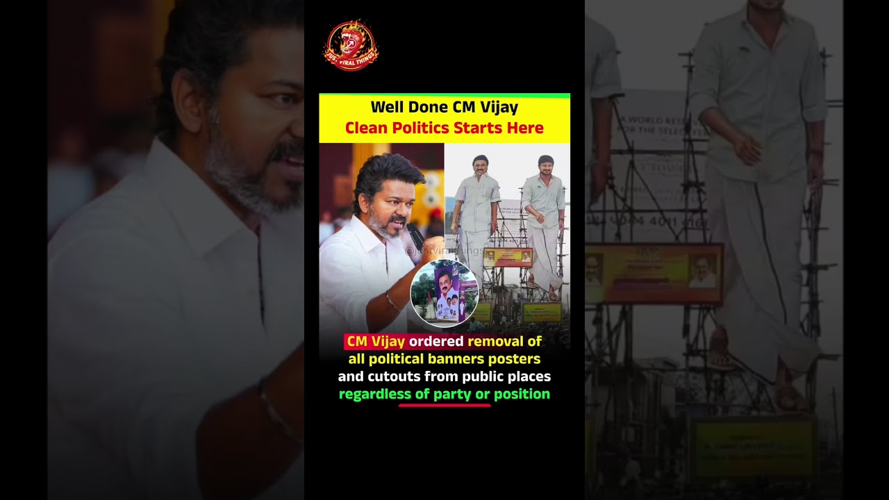 Well Done CM Vijay Clean Politics Starts Here. #thalapathyvijay #viral #politics