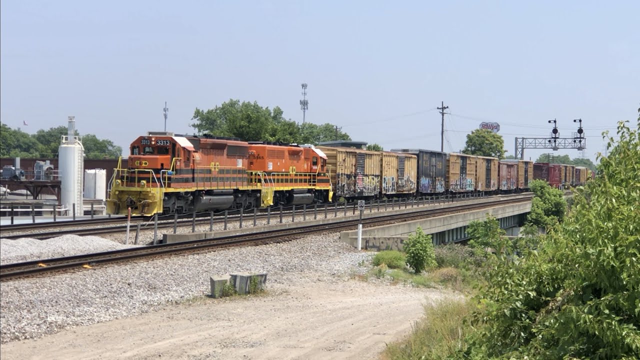 Square Wheels Thumping As Trains Cross 3 Track Bridge & Union Pacific RR DPU On Norfolk Southern RR