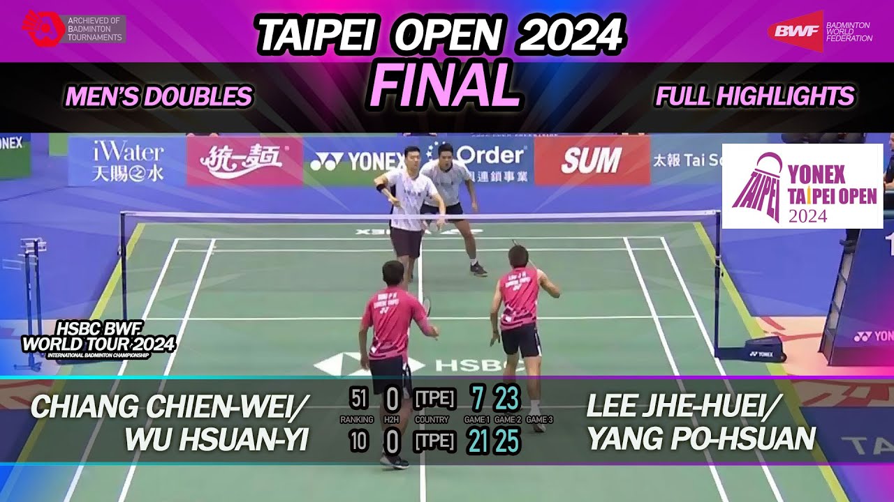 Final Taipei Open 2024 | Lee Jhe-Huei / Yang Po-Hsuan vs Chiang Chien-Wei / Wu Hsuan-Yi | MD