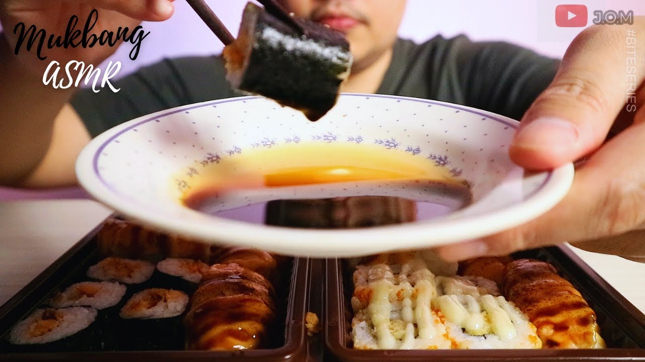 ASMR SALMON SUSHI FIESTA REAL MUKBANG 먹방 | Just One More #BITESERIES