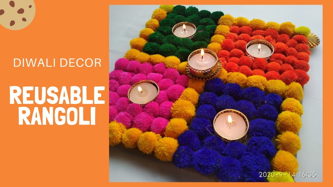 Artificial Rangoli For Festival /Pompom Rangoli / Diwali decoration