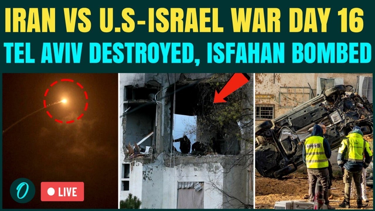 IRAN VS U.S-ISRAEL WAR DAY 16 LIVE: Ballistic Missiles Rain On Israel, Isfahan Base Attacked