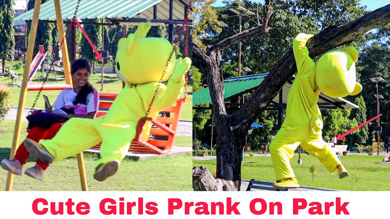 Teddy Bear Funny Prank Video On Park Cute Girls #prankvideo #teddybear