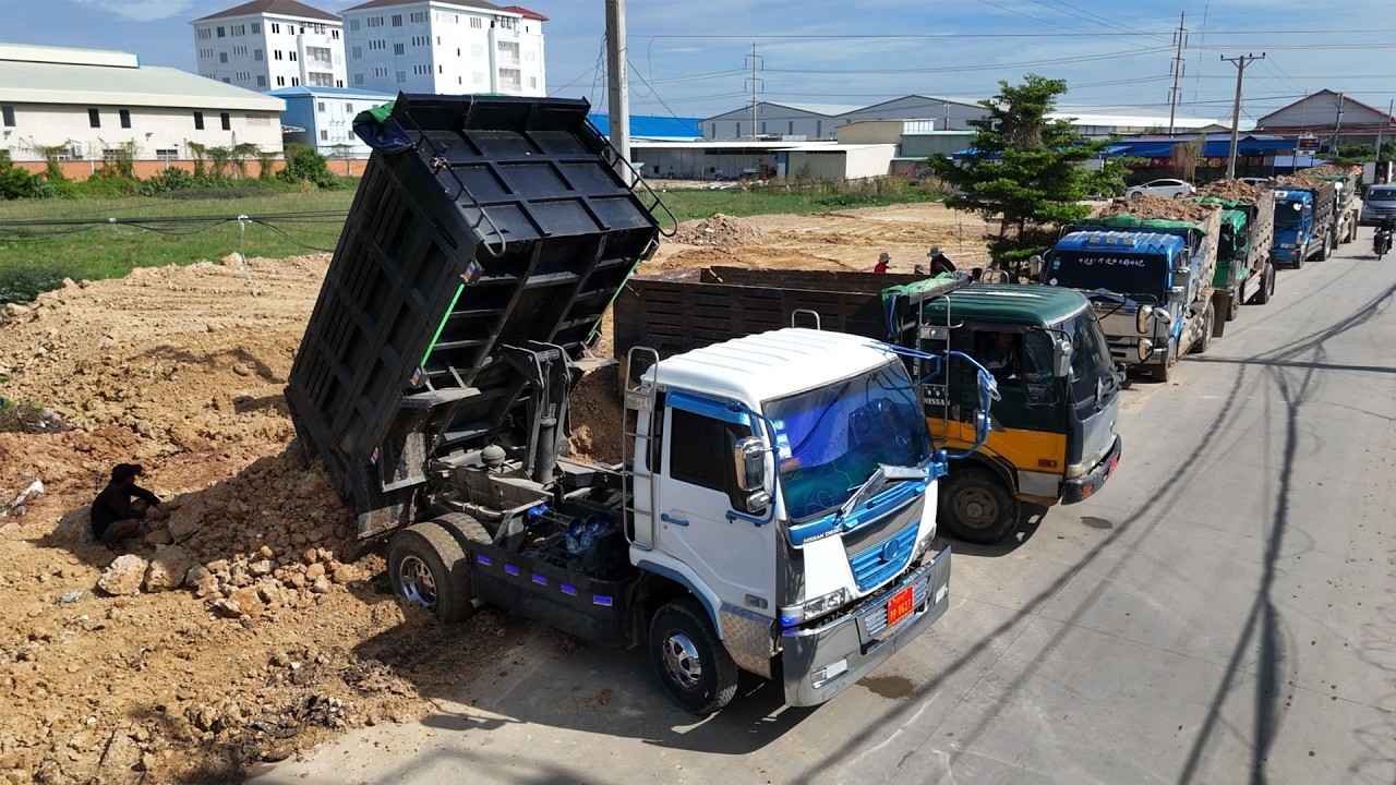 WOW The project is completed 100%!! Working Filling Land Use Dozer D37P Komatsu And Dump Trucks 5Ton