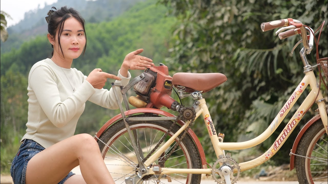 No One Believed This Girl Could Build a Mini Bicycle Engine… Until It Roared to Life. #DIY