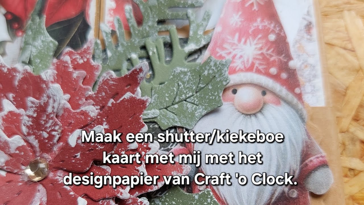 Shutter/kiekeboe kaart met het designpapier van Craft 'o Clock