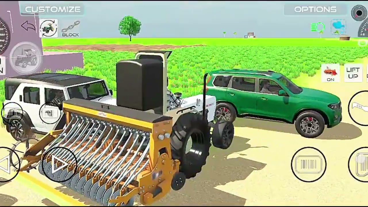 Tractor Khet Jotate-Jotate Thar Par Chadh Gaya 😱🚜 | Crazy Farming & Car Stunt Game #gaming #game 