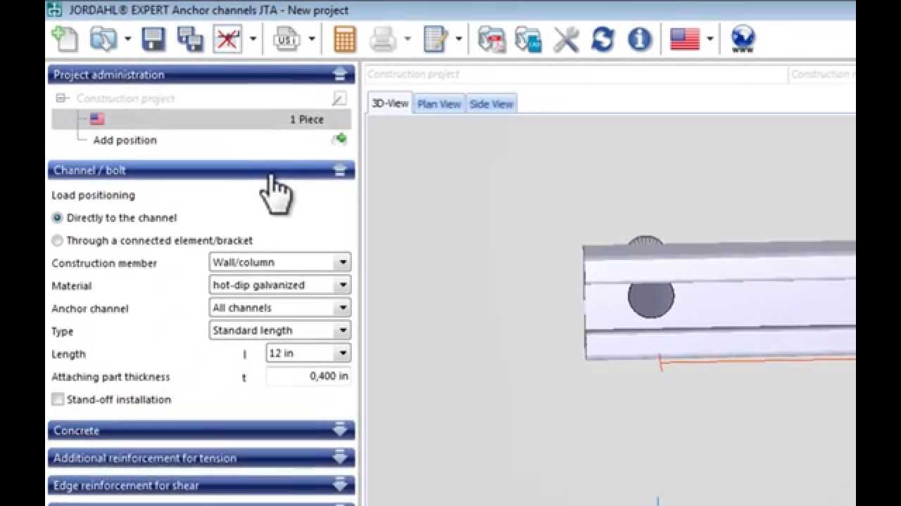 JORDAHL&reg; EXPERT - Tutorial 7/7 - User Defined Load + Define Sliding Area