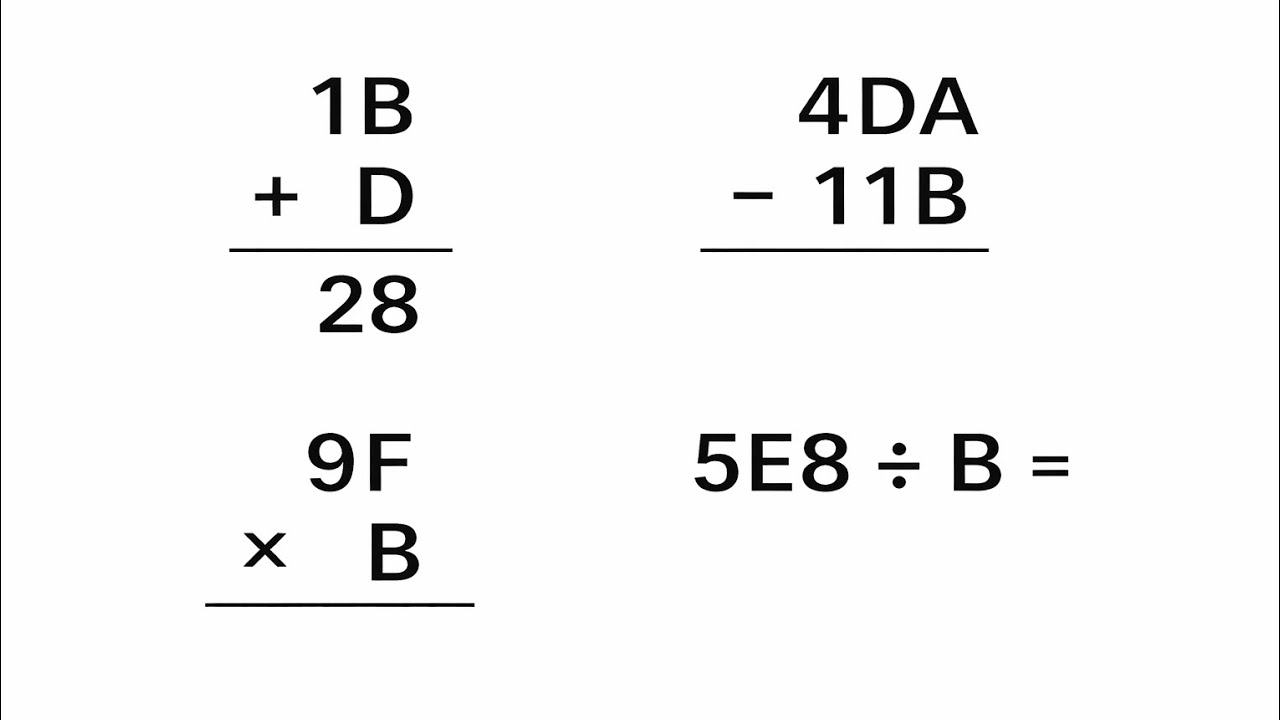 Comment calculer en HEXADÉCIMAL 
