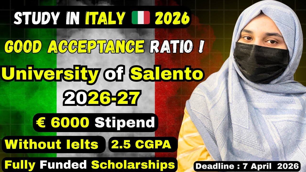 Study in Italy 🇮🇹 2026 | University of Salento 2026 | Fully Funded Scholarships | No Ielts 