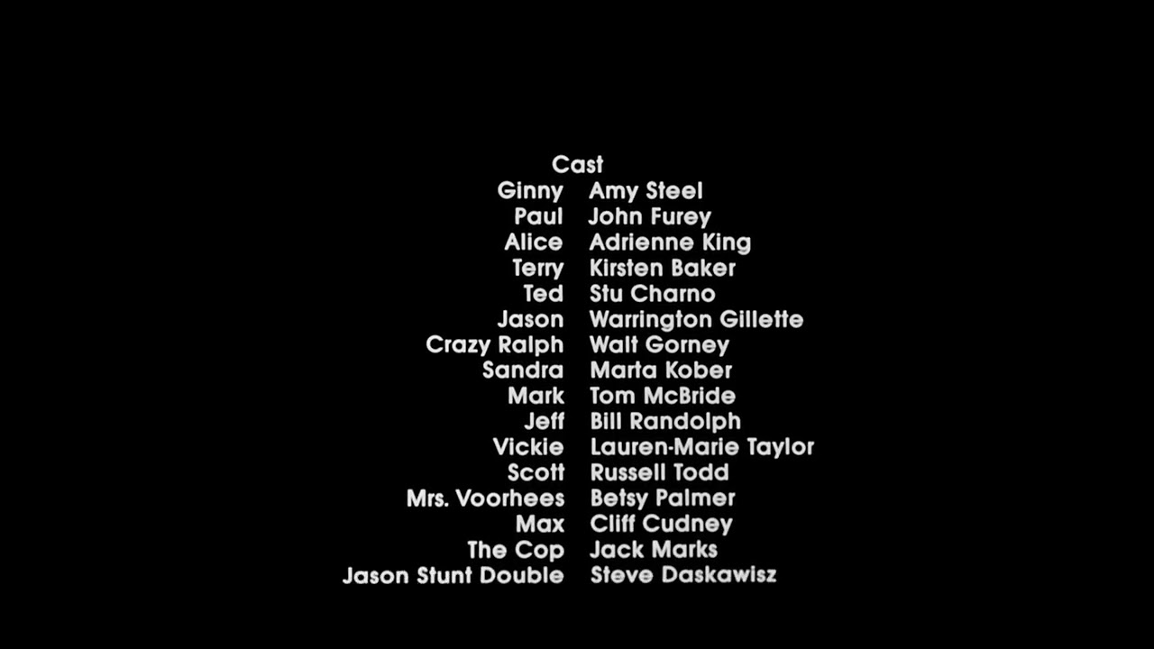 Friday the 13th part 2 ending credits 