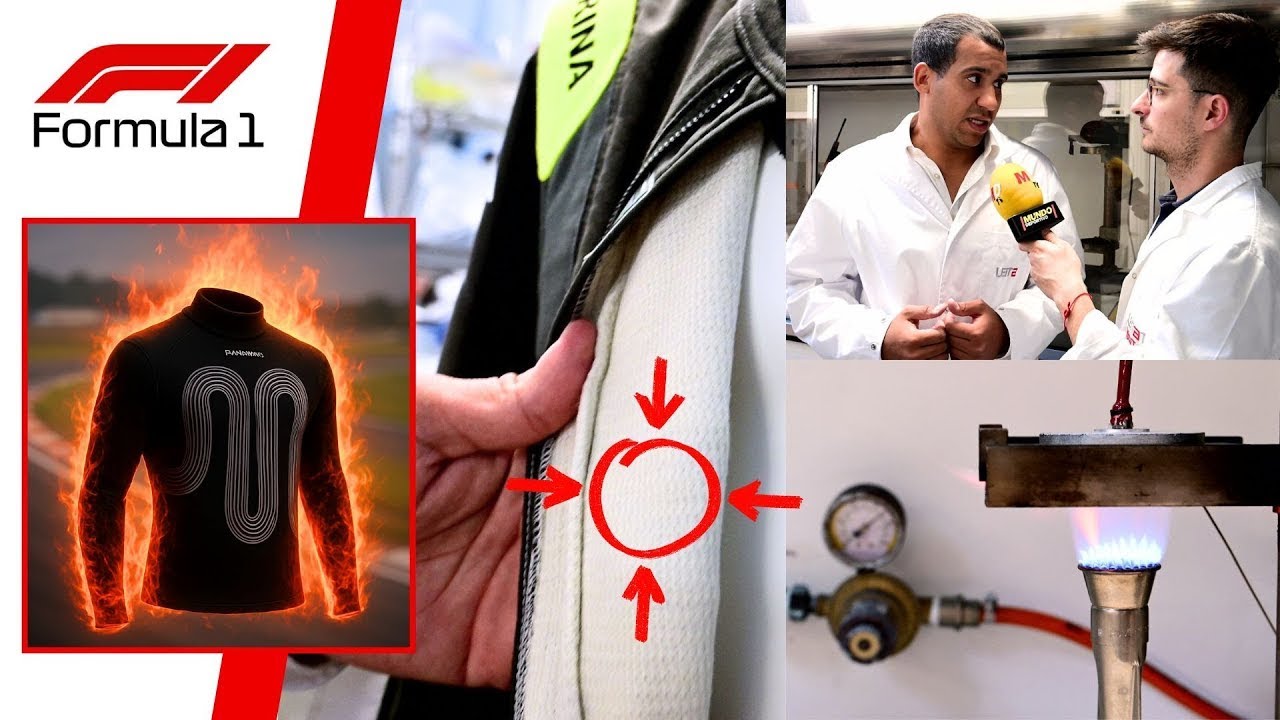 🏎️🏁 Así son las pruebas de FUEGO 🔥de la ropa de los pilotos de la F1: nos metemos en el laboratorio