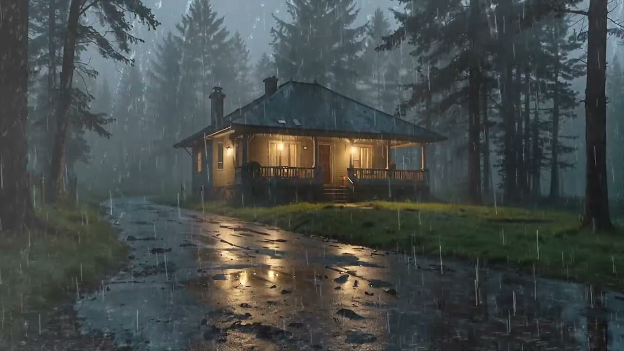 🌧️ Stormy Forest Night with Heavy Rainfall – Calm Your Mind Fast