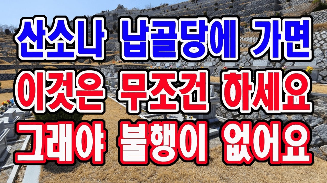 산소나 납골묘지에 가면 이것은 무조건 하세요. 그래야 불행이 생기지 않습니다.