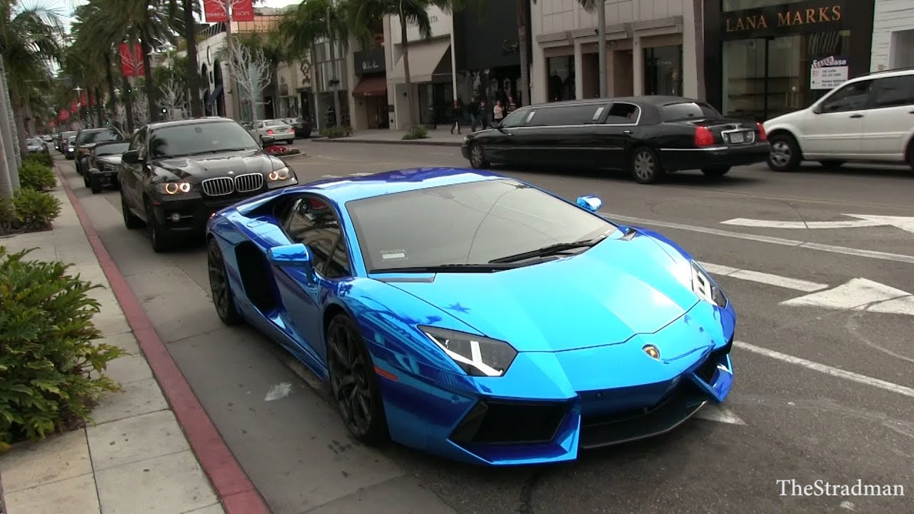 Supercars of Beverly Hills! Pagani Huayra, Bugatti Veyron, Lamborgini Aventador