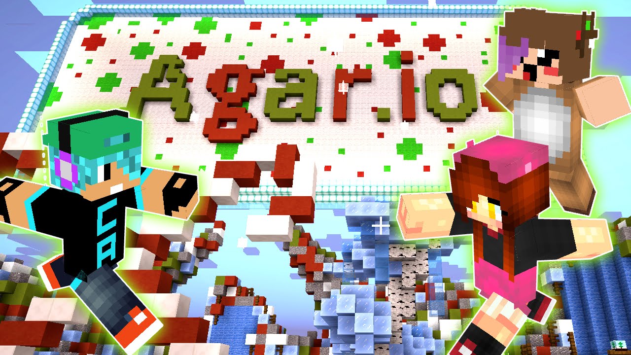 Minecraft Agar.io with Gamer Chad & RadioJh Audrey - FEED ME!! I'LL EAT YOU!! - Minigame