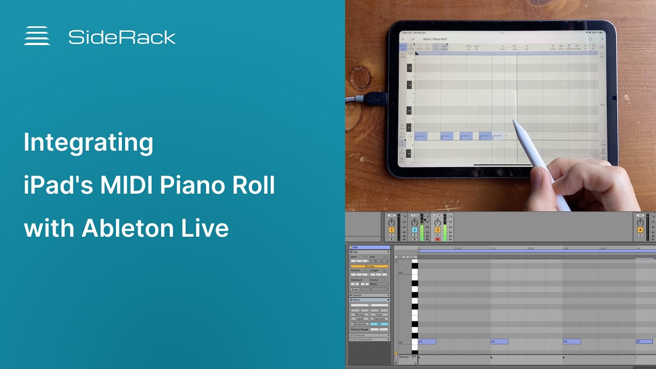 SideRack Tutorial: Integrating iPad's MIDI Piano Roll with Ableton Live