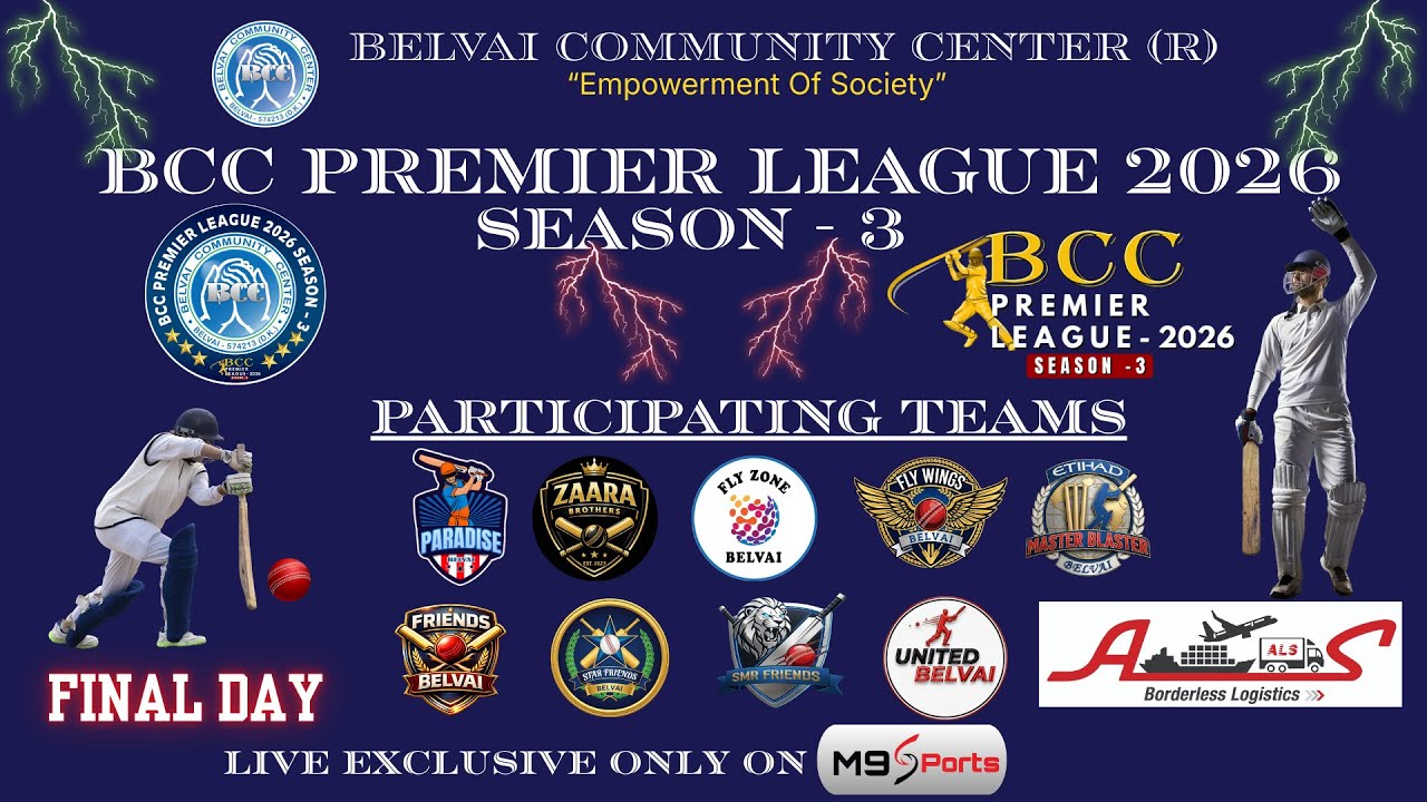 BCC PREMIER LEAGUE 2026 | BCCPL SEASON 3 | FINAL DAY | BELVAI COMMUNITY CENTER (R) | BELVAI