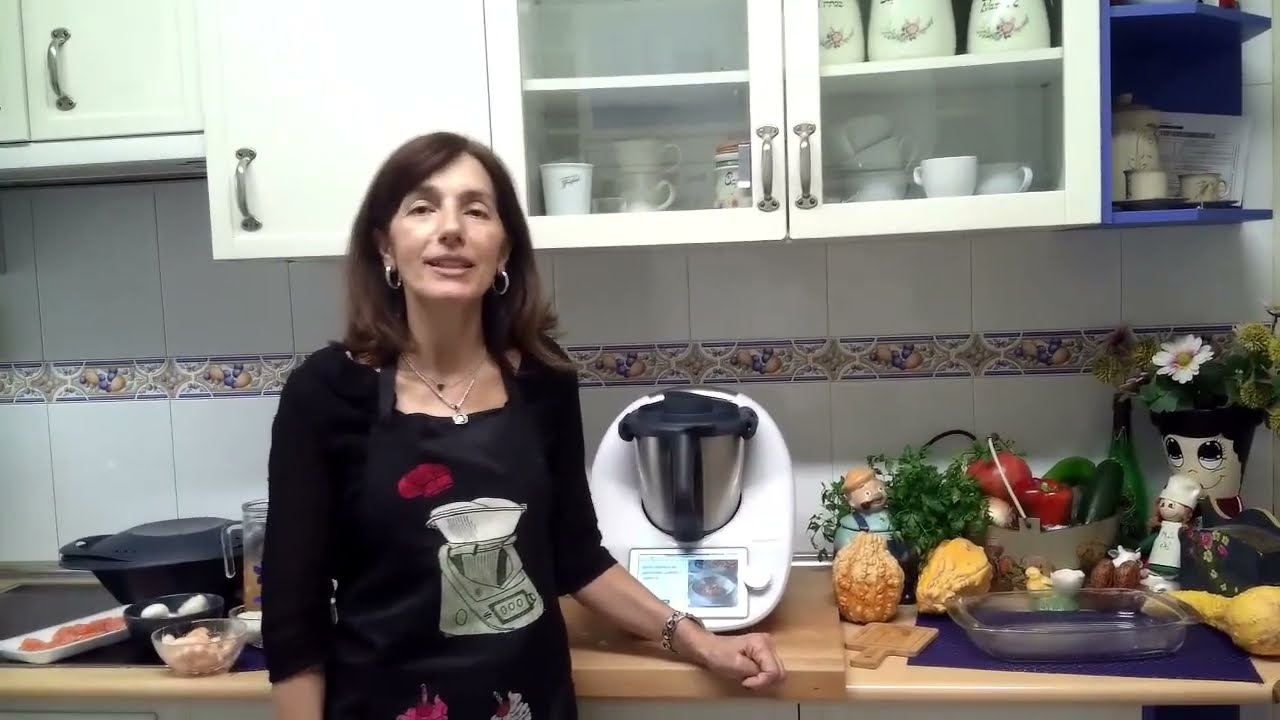 Arroz cremoso de gambones, salmón y verduras en thermomix.