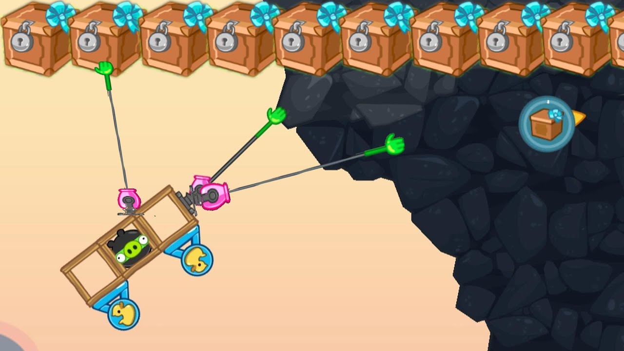 Bad Piggies - CLIMB WALL WITH GRAPPLE HOOK TO CATCH BRONZE CRATE 99999+ SCRAPS COLLECTION!