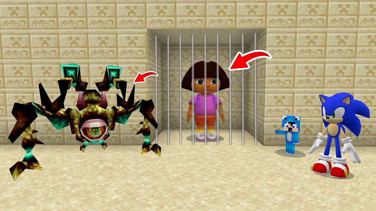 ماين كرافت لكن وحش الرمال حبس دورا ! 😨