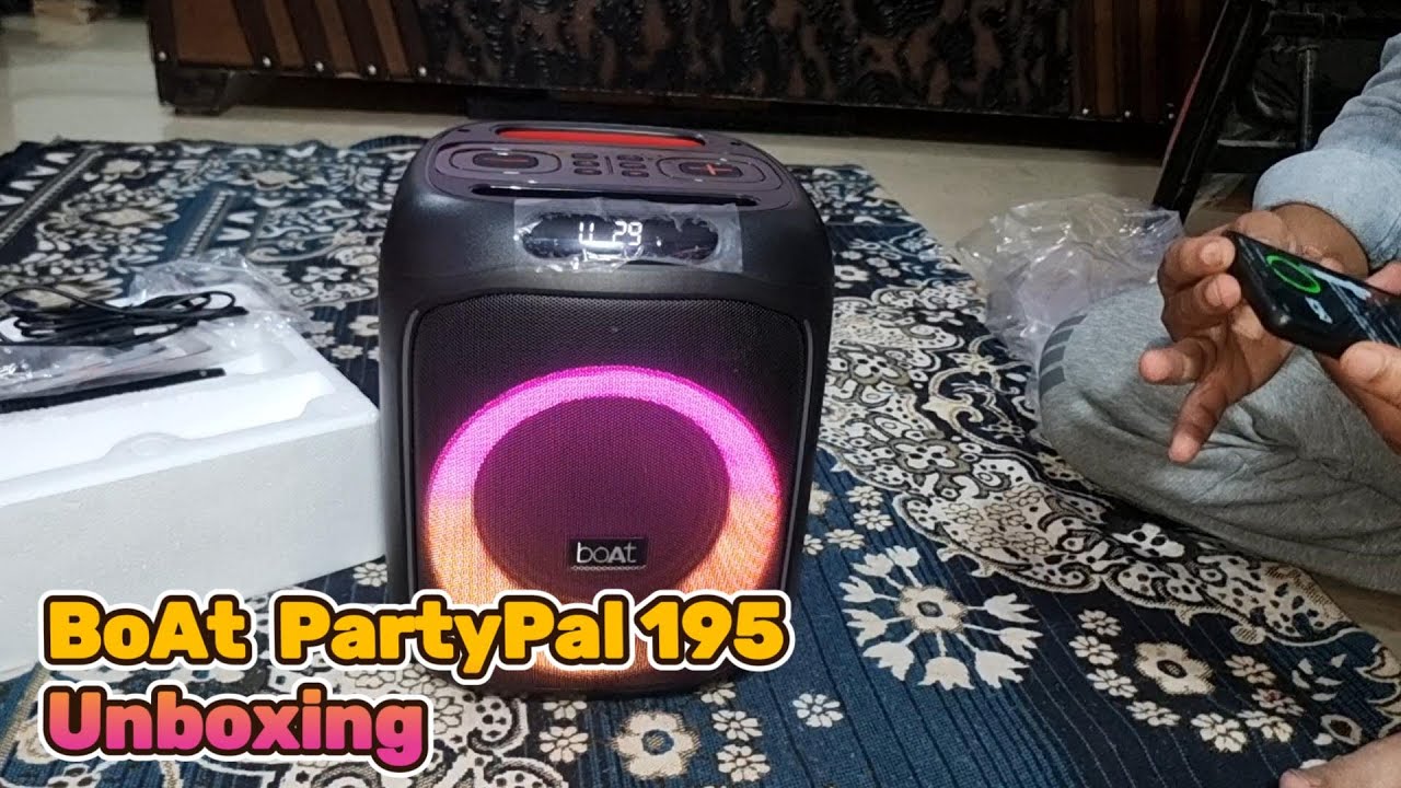 Boat PartyPal 185 Party Speaker⚡️UNBOXING REVIEW⚡️50w | 6 Hours Battery Backup | Only 5500rs