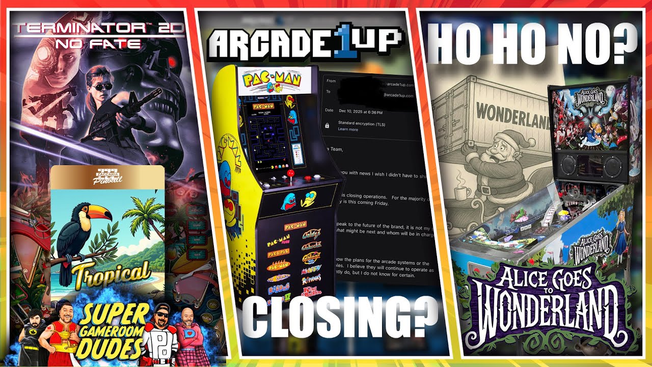 Is Arcade1Up Closing? Alice Goes To Wonderland Pinball Delayed, Terminator 2D & AtGames Tropical
