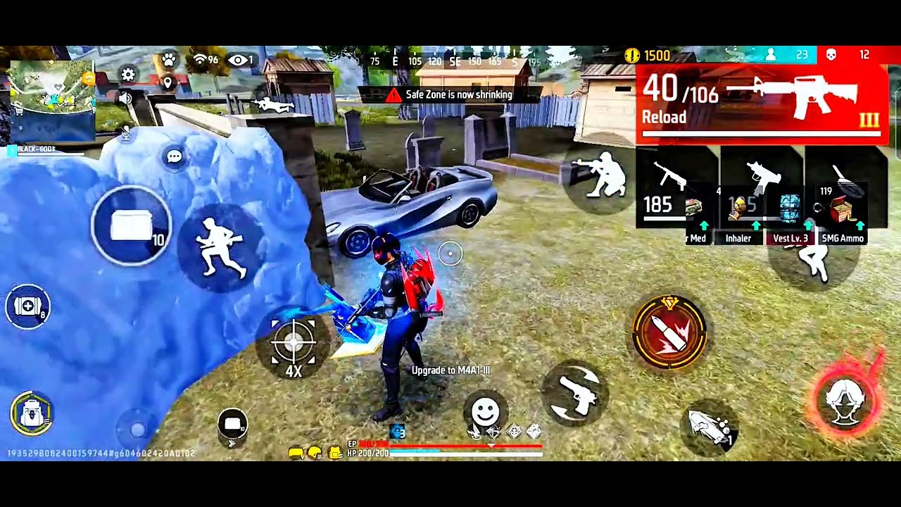 DAMAGED MOBILE GAMEPLAY IN 1V4☠️🔥#freefire #amitbhai #totalgaming #badge99 #technogamerz #shorts