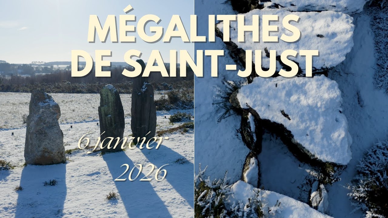 Les mégalithes de Saint Just sous la neige - 6 janvier 2026