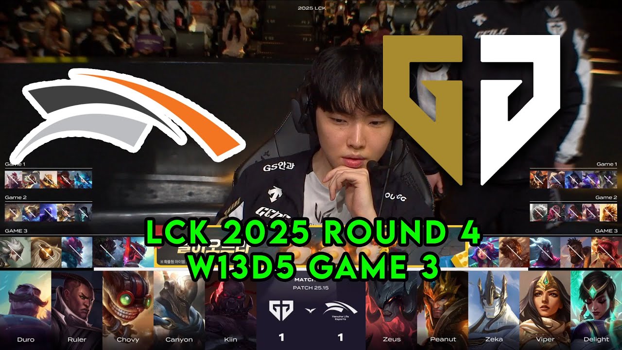 HLE vs GEN Game 3 | LCK 2025 Round 4 Week 13 Day 5 | Hanwha Life vs Gen.G G3