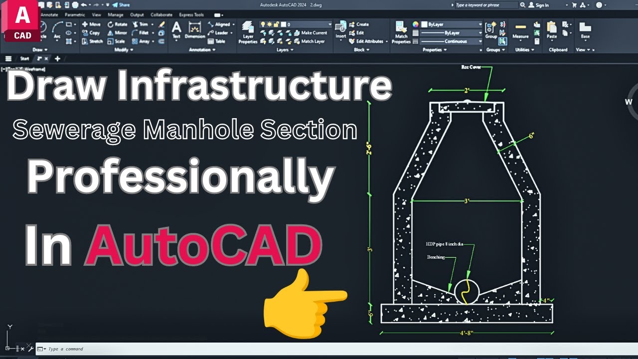 🏆 AutoCAD Genius: How to Draw Perfect Sewerage Manhole Sections!