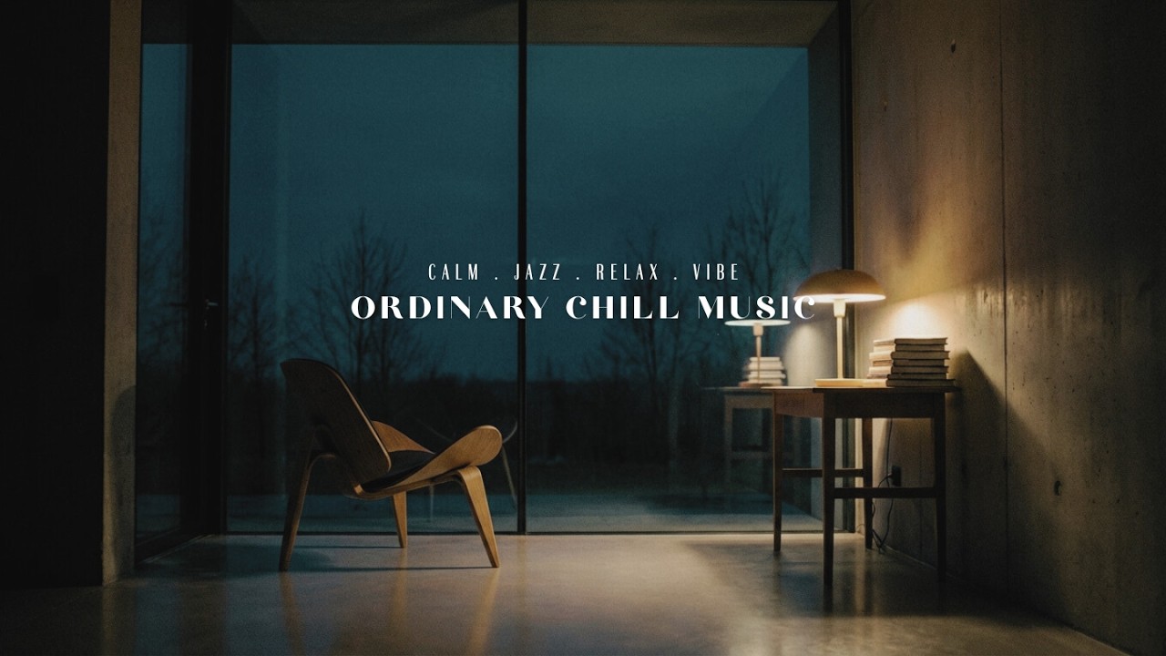 Calming Jazz Music | Cozy Late Night Study Ambience with Warm Lamp Light