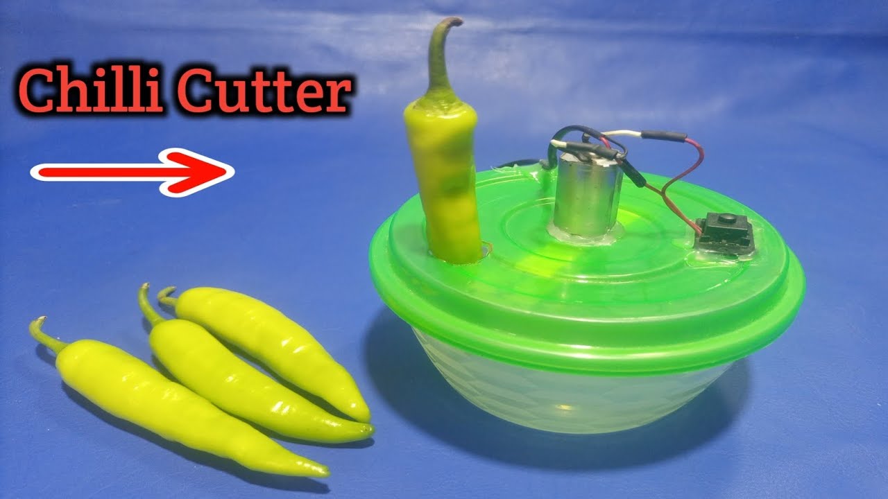 How to make chilli cutting machine for home !! for grinding green chillies !! Chilli Cutter Machine