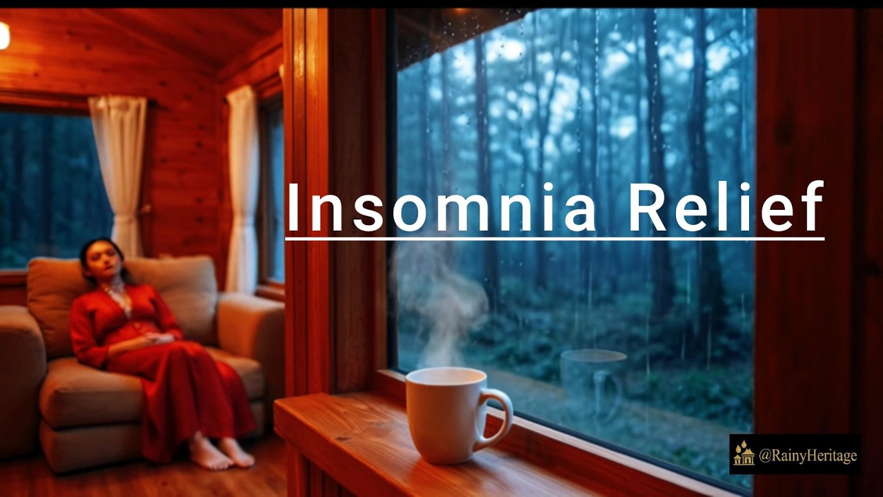 10 Hours Heavy Rain & Thunder in a Cozy Cabin | Deep Sleep, Study, Insomnia Relief