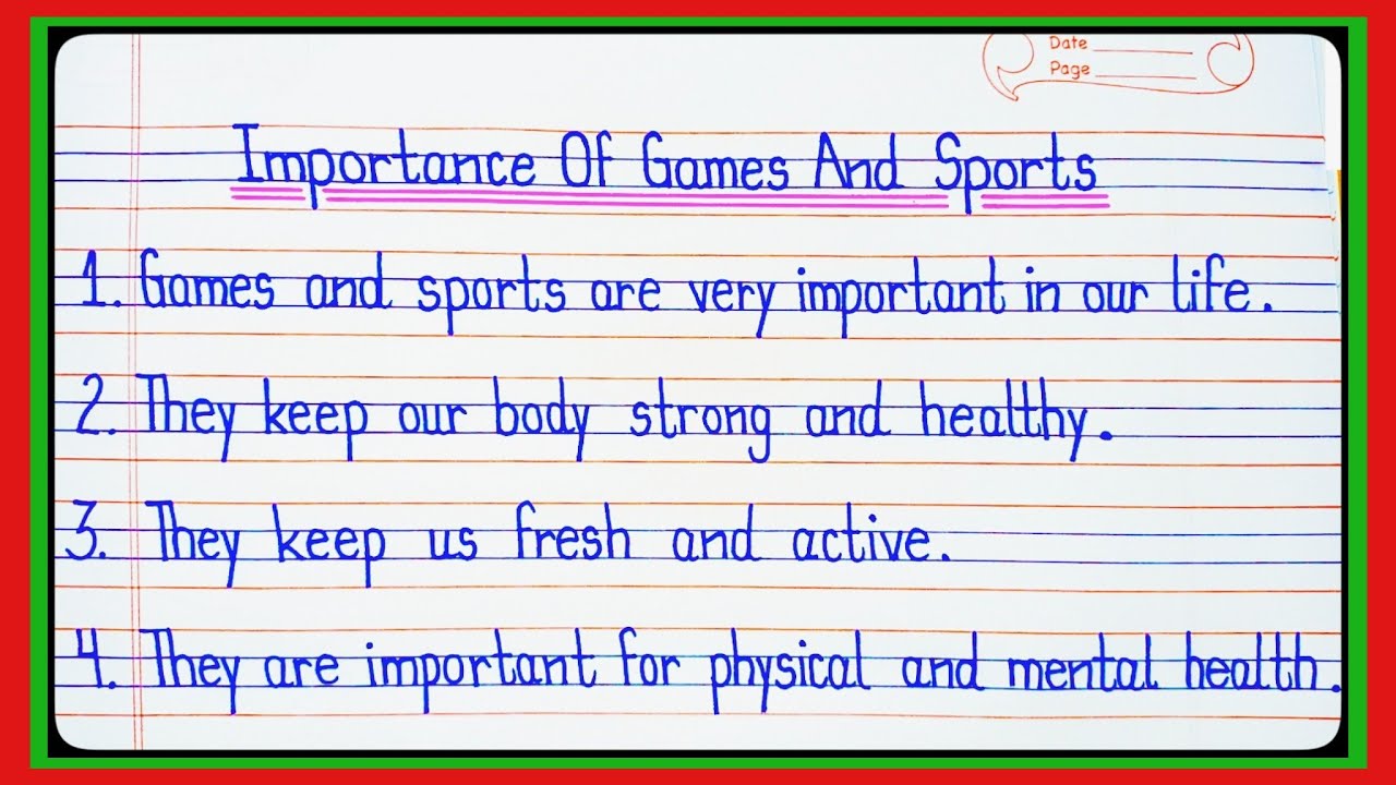 10 Lines On Importance Of Games And Sports l Essay on Benefits Of Games l Essay On Value Of Games l