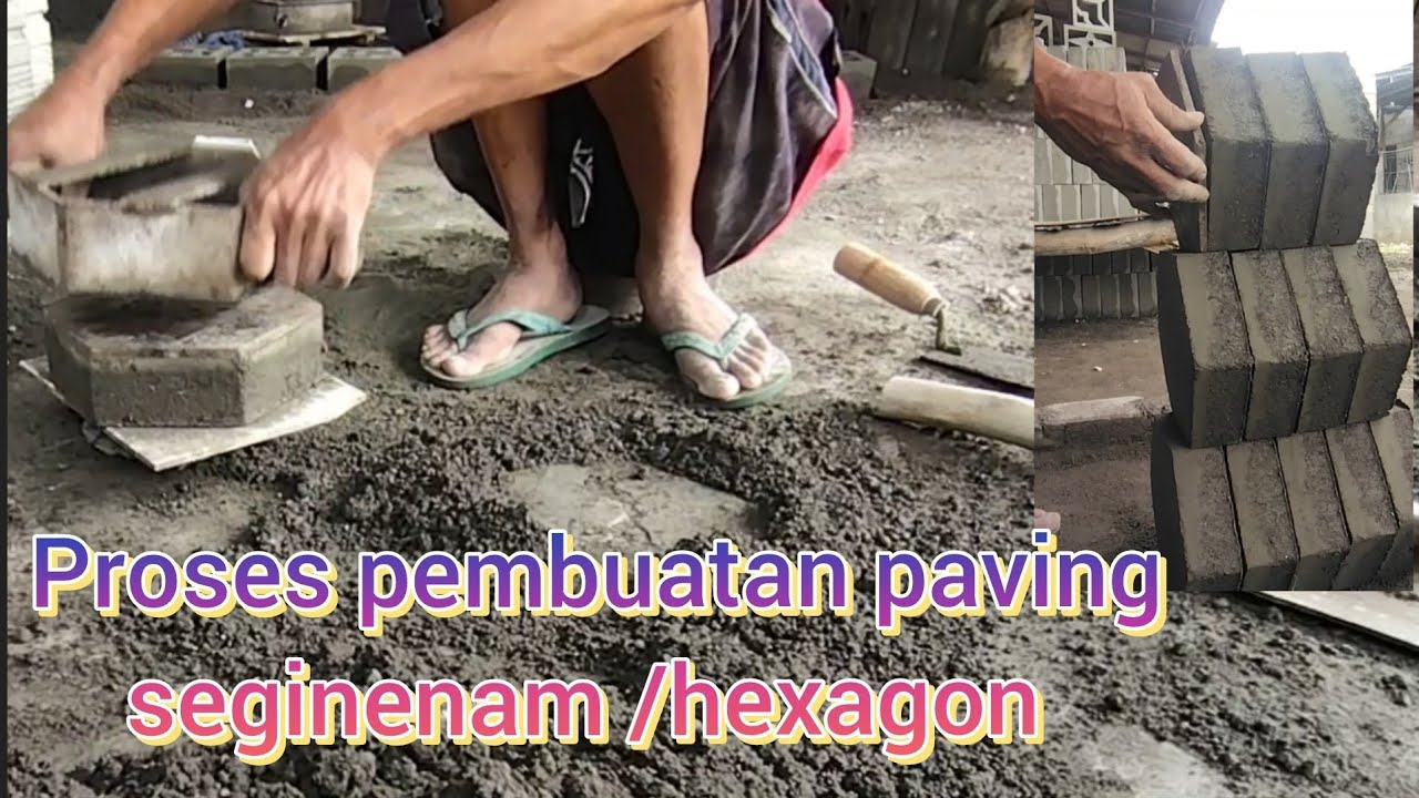 Proses pembuatan paving seginenam metode tumbuk #500subcribers #diy 