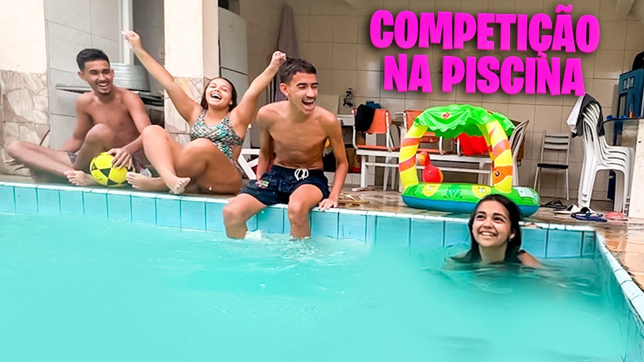 COMPETIÇÃO NA PISCINA COM MEUS PRIMOS.