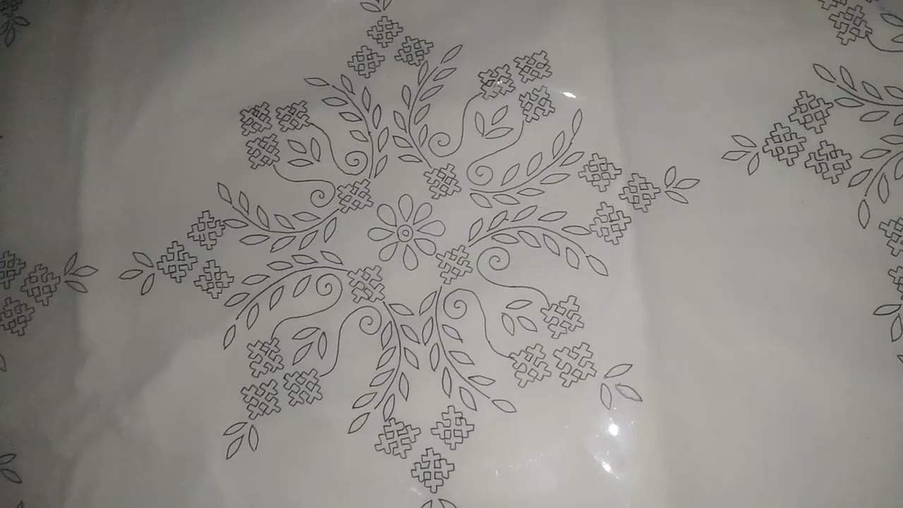 hand embroidery bed sheet patern ll computer design