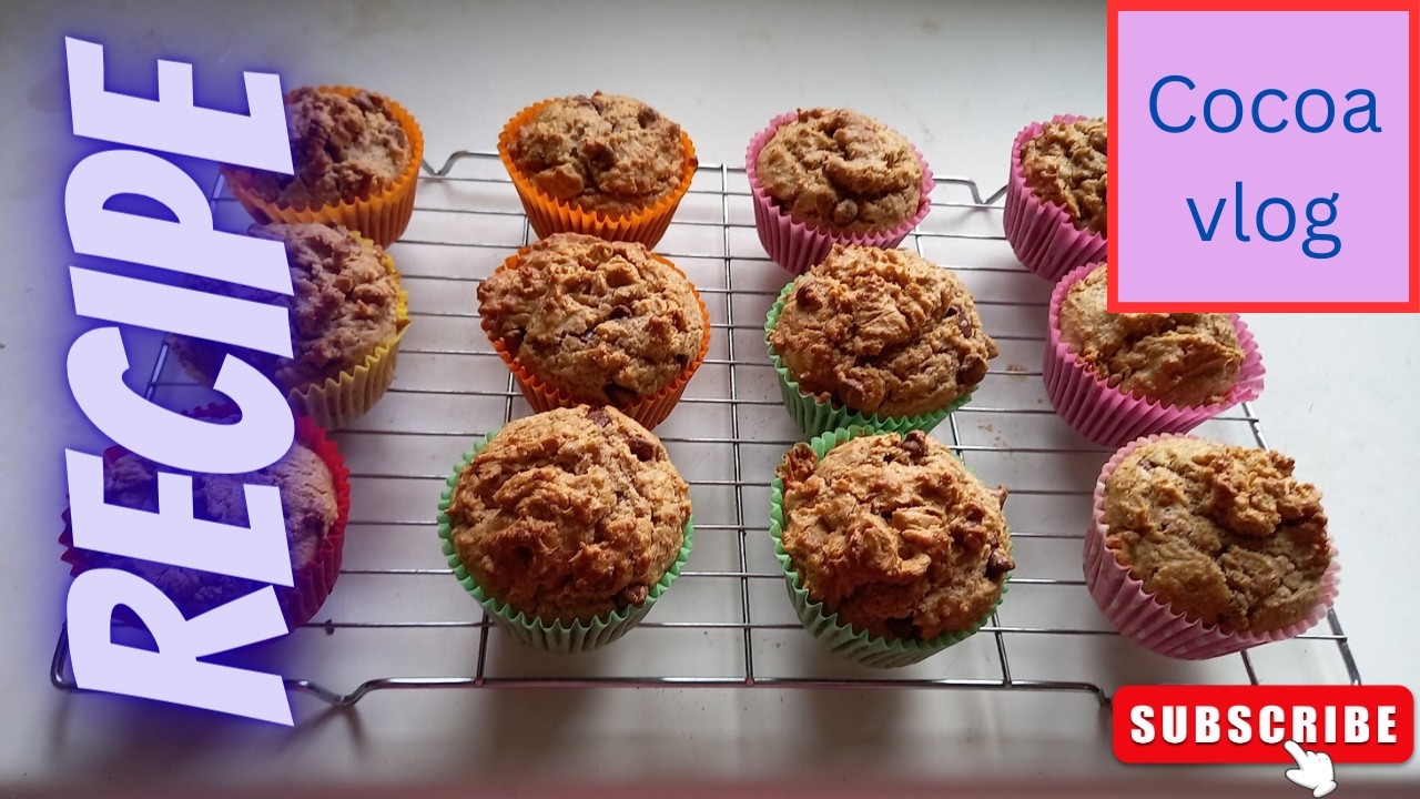 How to make a Chocolate Chip and Peanut Butter Muffin | Cocoa vlog channel
