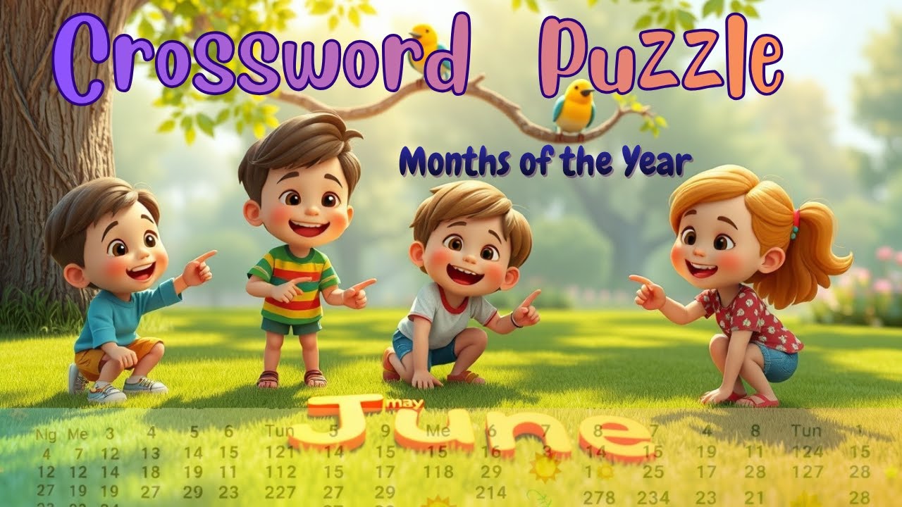 Months of the Year Crossword Puzzle for Kids | Learn Months & Dates