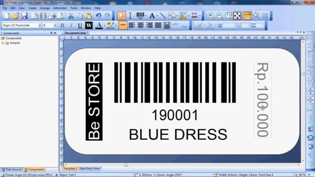 Cara Mudah Desain Barcode dengan Bartender Software - How to design Barcode with Bartender 10