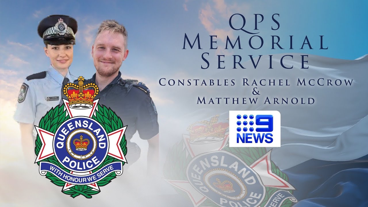 Memorial service for Constables Rachel McCrow and Matthew Arnold | 9 News Australia