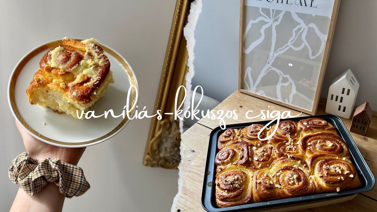 Kóstold meg a legpuhább kókuszos-vaníliás csigát! 🥥✨ Foszlós, illatos és abbahagyhatatlan