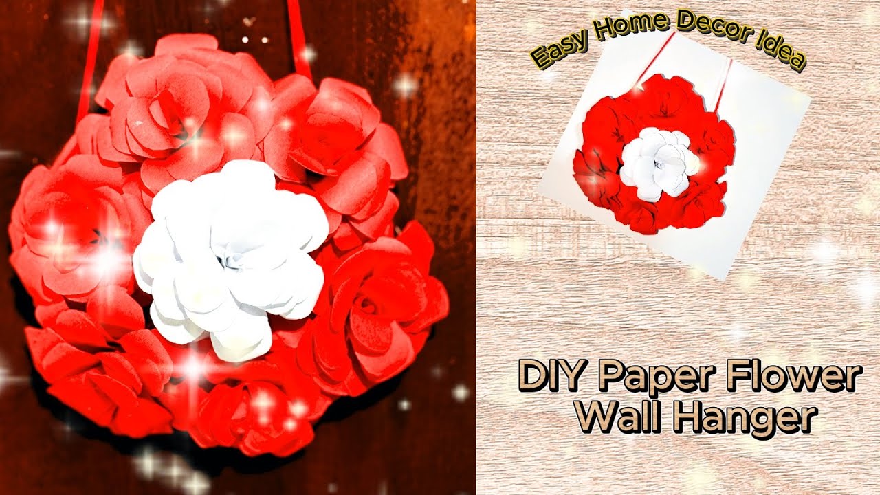 🌸 DIY Paper Flower Wall Hanger | Easy Home Decor Idea