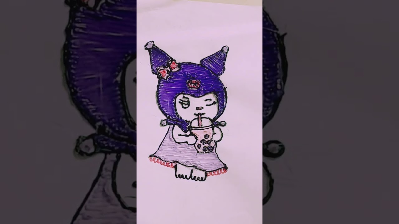 Diy cute Kuromi 3d pen art step by step #3dpen #kuromi #sanrio #diy #3dart #3dprintingpen #crafts 