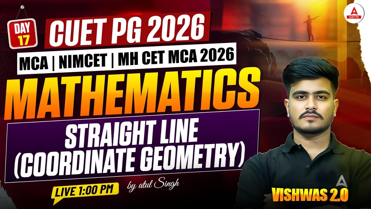 CUET PG 2026 Mathematics Straight Line Coordinate Geometry|MCA Mathematics for CUET PG & NIMCET 2026