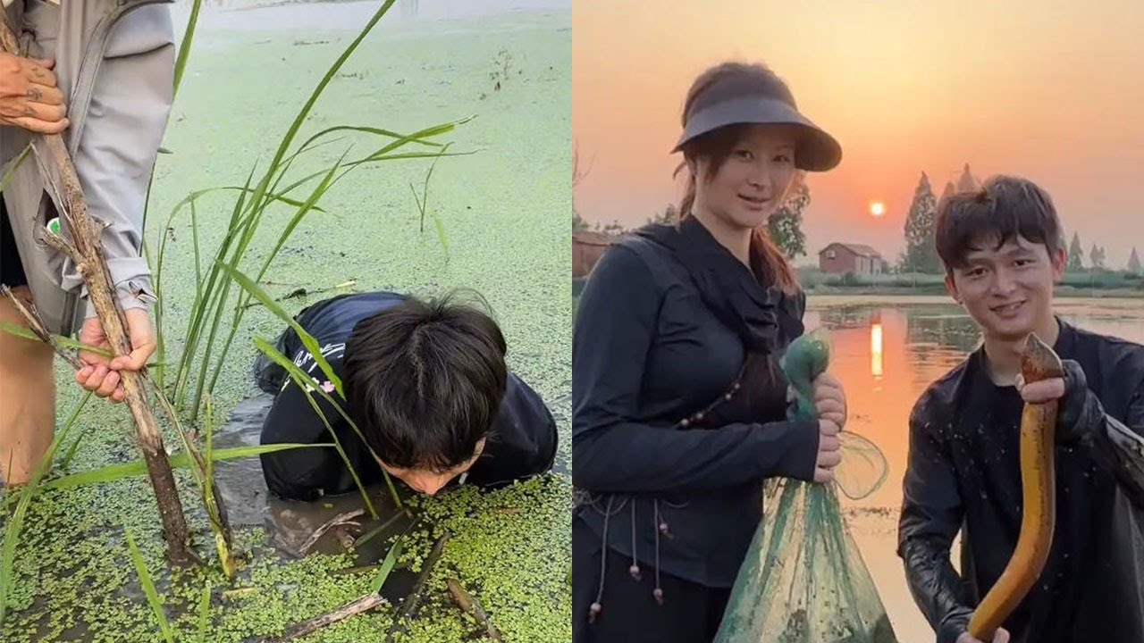 今天這個塘不得了啊，妳看這邊上全是這個水草，鳝魚壹般都很大#fishing #软饭硬吃 #农村生活 #搞笑 #熱門 #outdoors